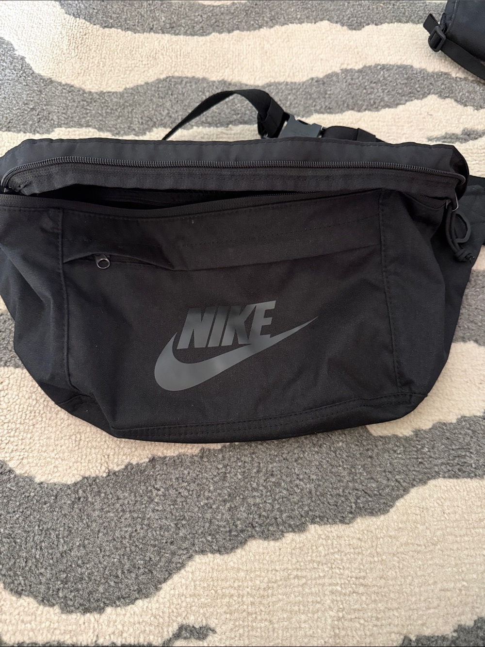 Nike Black Waist Sling Bag with Subtle Logo